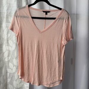Banana Republic Pink V-Neck Short Sleeve T-Shirt